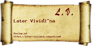 Later Viviána névjegykártya